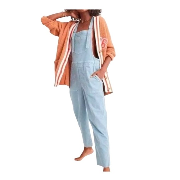 aerie Pants - Aerie Blue Corduroy Overalls Women Size large